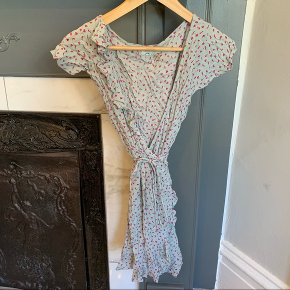 Blue and pink wrap dress - Picture 1 of 3